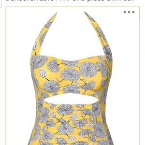 NWT Cupshe Yellow Floral Cheeky One Piece SZ M